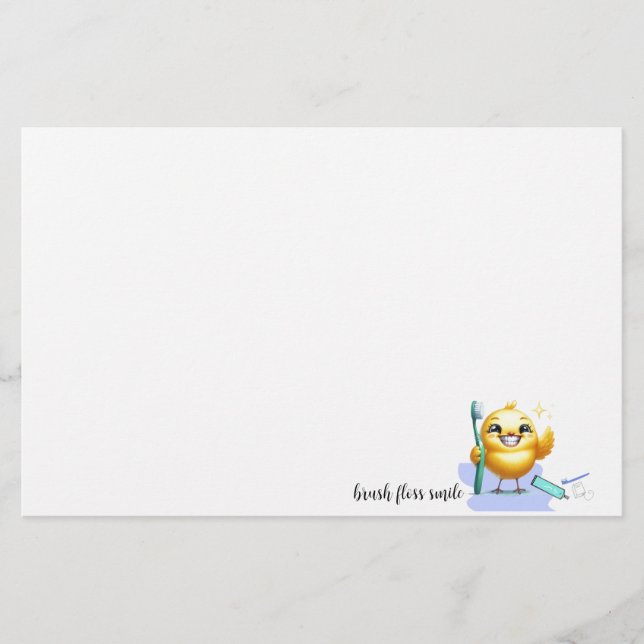 Papelaria Frango Sorridente com Slogan Odontológico (Frente)