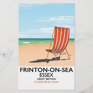 Papelaria Frinton-on-Sea, Essex, cartaz de praia.