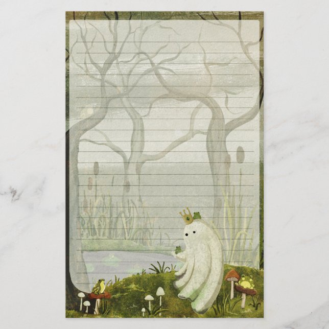 Papelaria Frog Prince - Cute Ghost Lined Letter Writing (Frente)