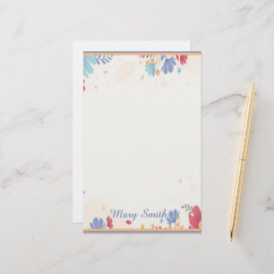 Papelaria fronteira floral personalizada