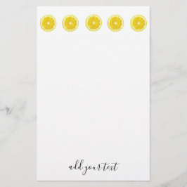 Papelaria Fruta Amarelo Geométrico com Fatia de Limão