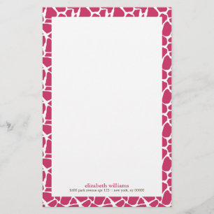 Papelaria Fuchsia Giraffe Pattern