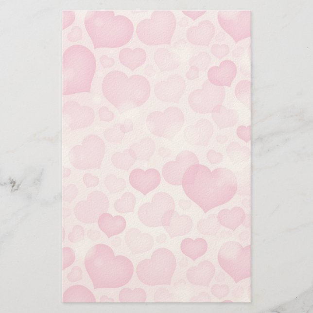 Papelaria Fundo com Corações (Frente)