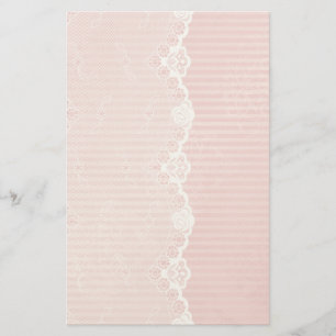 Papelaria Fundo cor-de-rosa e branco com laço preto