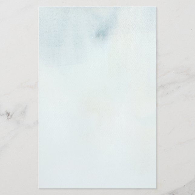 Papelaria fundo de aquarela em azul pastoso e amarelo (Frente)