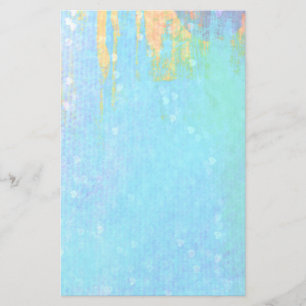 Papelaria Fundo de Textura Azul com Pequenos Corações Branco