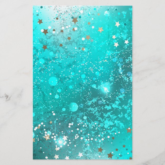Papelaria Fundo do Mint Turquoise Foil (Frente)