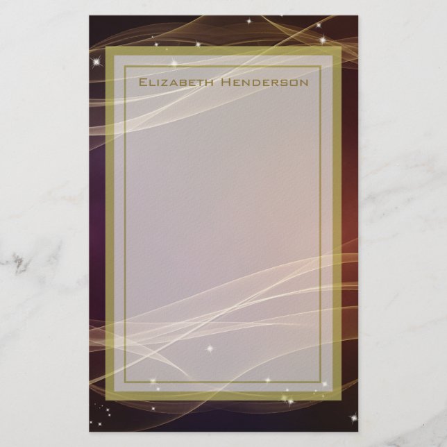 Papelaria Fundo do rico Maroon com Acentos Dourados Espertos (Frente)