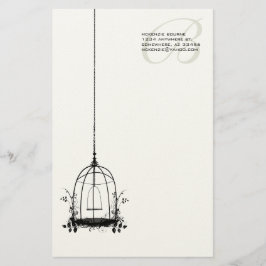 Papelaria Gaiola de Aves Vintage Personalizada com Correio A