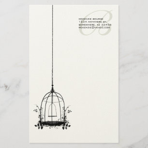 Papelaria Gaiola de Aves Vintage Personalizada com Correio A