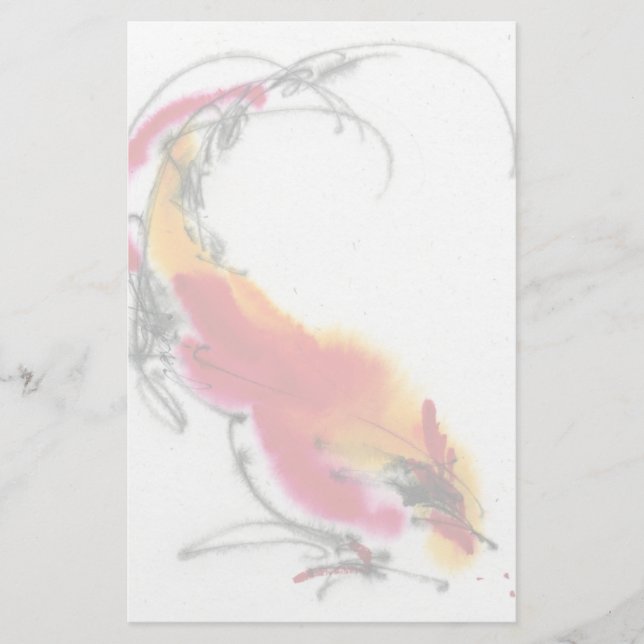 Papelaria Galo incomum. Caligrafia e watercolor. (Frente)