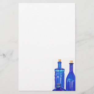 Papelaria Garrafa de Vidro Azul