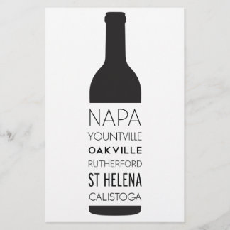 Papelaria Garrafa de vinho das cidades de Napa Valley