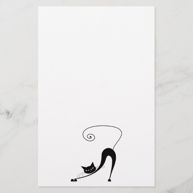 Papelaria Gatinho irrisório preto 2 (Frente)