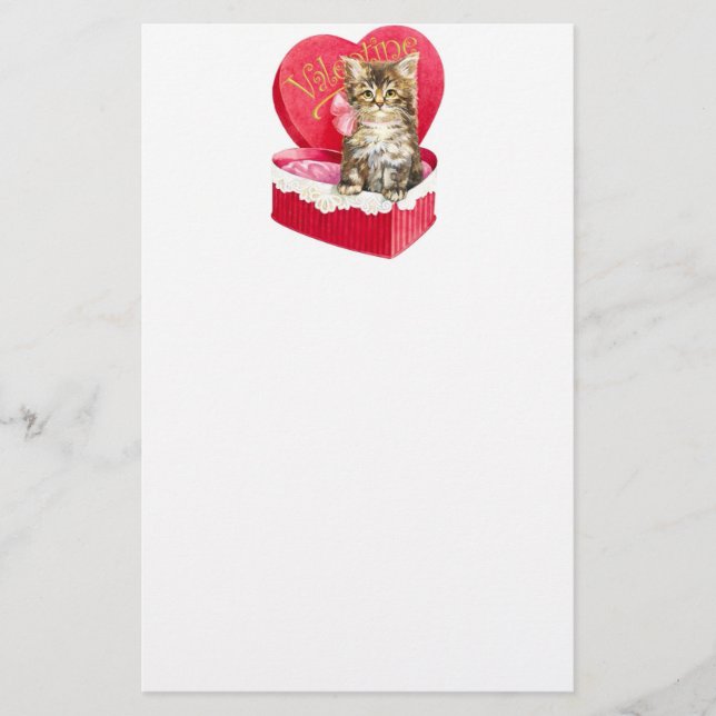 Papelaria Gatinho na caixa de doces (Frente)