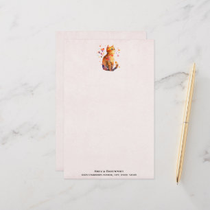 Papelaria Gato de Comprimido Bonito com Corações