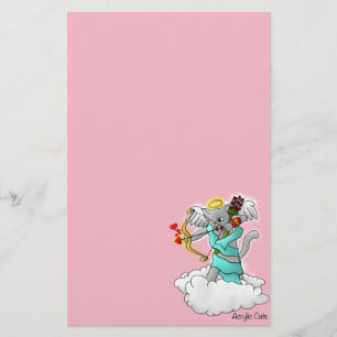 Papelaria Gato de Cupido de Cinza de Smokey dia de os namora