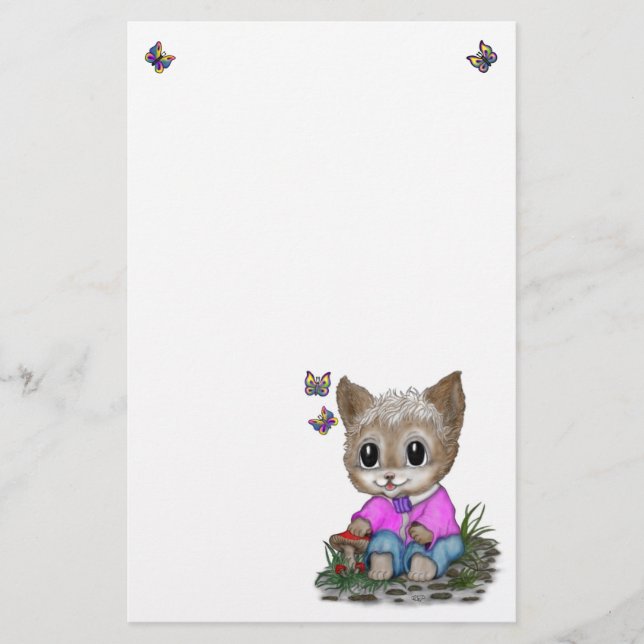 Papelaria Gato de Gato e Borboleta (Frente)