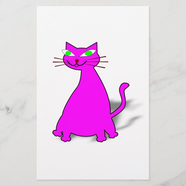 Papelaria Gato De Gordura Rosa (Frente)