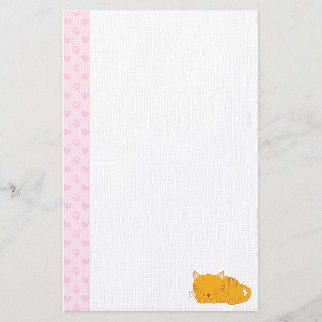 Papelaria Gato De Laranja Dormindo (Frente)