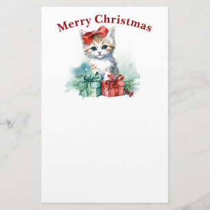Papelaria Gato de Natal bonito