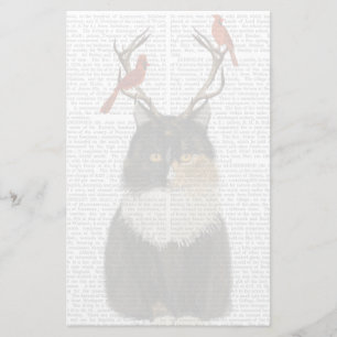 Papelaria Gato de TortoisesInferno com Rabos e Aves Vermelha