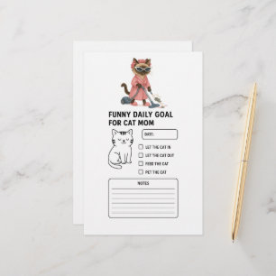 Papelaria Gato está limpando a casa Meta Diária para Mãe de 