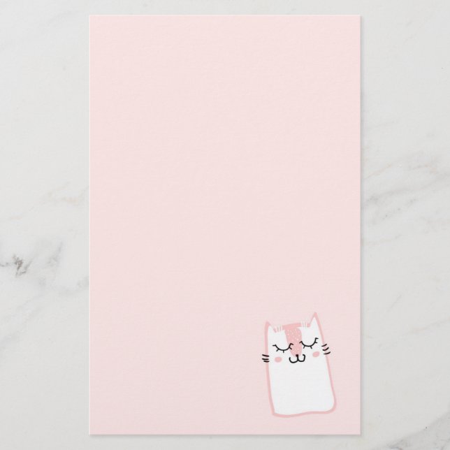 Papelaria Gato-Pink-Kitty Adormecido (Frente)