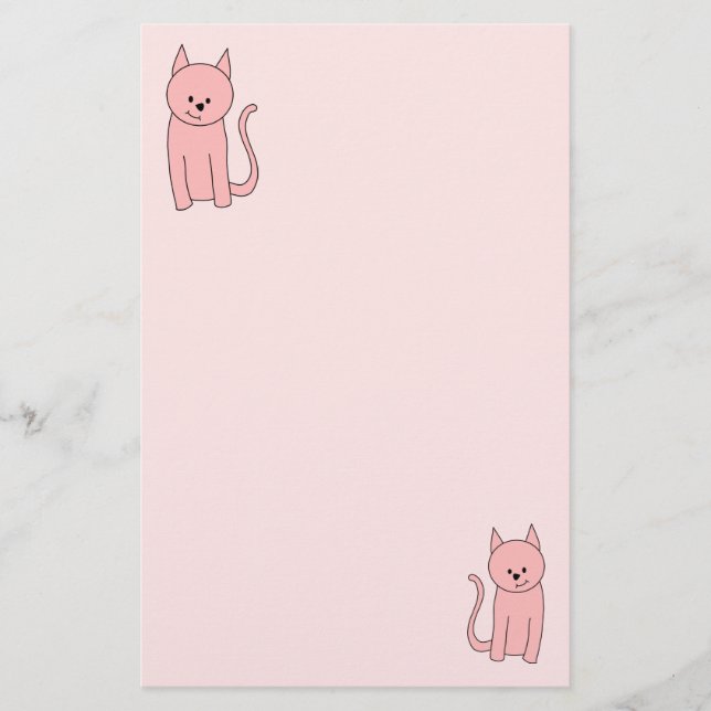 Papelaria Gato Rosa Bonito (Frente)