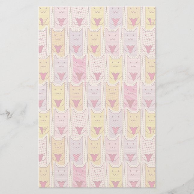 Papelaria Gatos Bons com Corações Adoráveis (Frente)