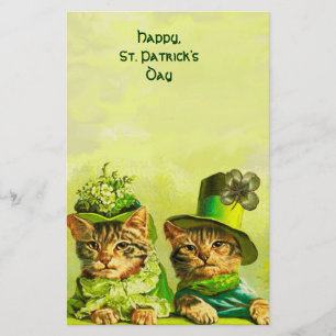 PAPELARIA GATOS DE DIA DE SÃO PATRÍCIO DE FASHION ENGRAÇADOS