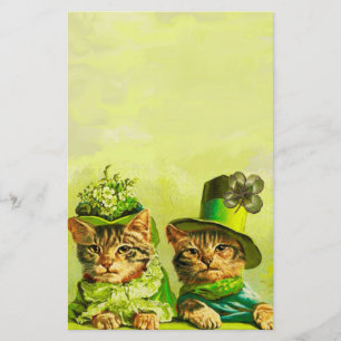 PAPELARIA GATOS DE DIA DE SÃO PATRÍCIO DE FASHION ENGRAÇADOS