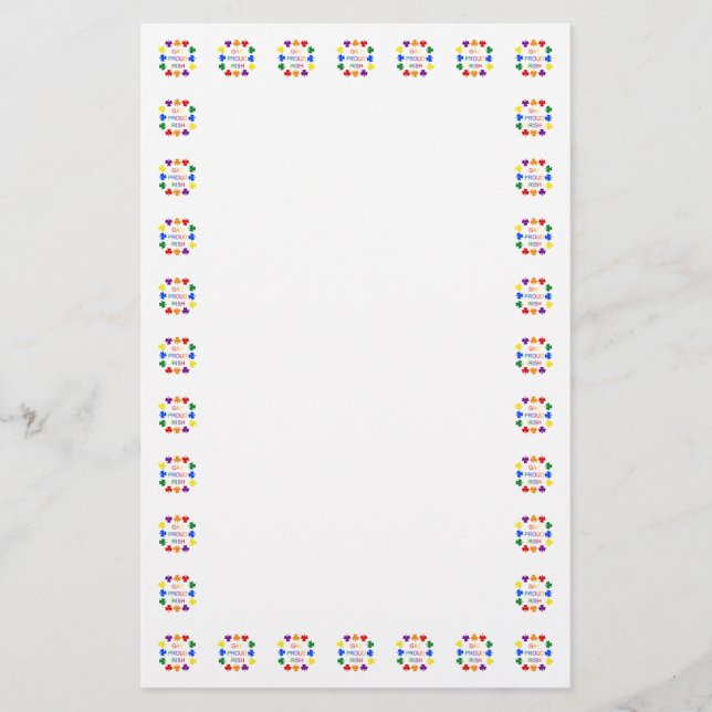 Papelaria Gay Orgulho dos Shamrocks LGBT Irlandeses LGBT (Frente)