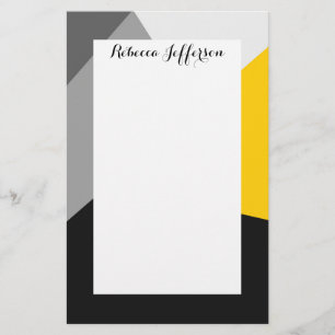 Papelaria Geo amarelo e preto cinzento moderno simples