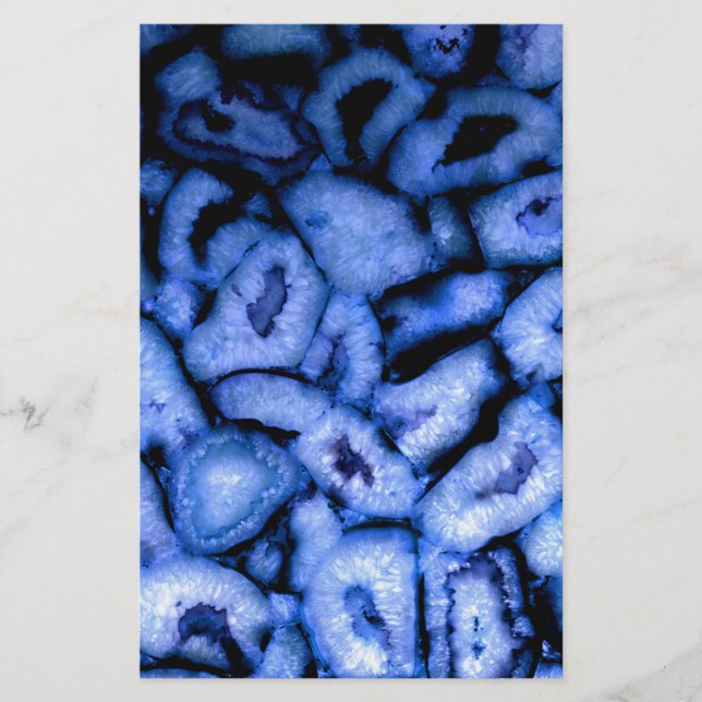 Papelaria Geodes de Agato do Quartz Azul (Frente)