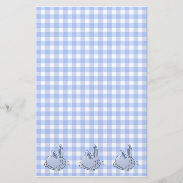 Papelaria gibão azul e coelhos (Frente)
