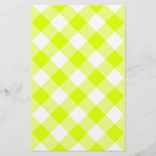 Papelaria Gingham Amarelo Chartreuse