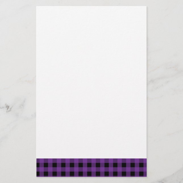 Papelaria Gingham Grape e Preto (Frente)
