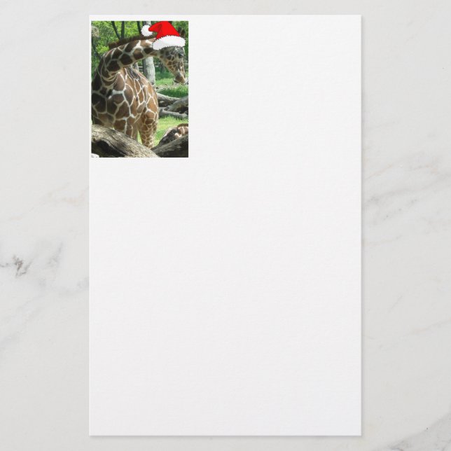 Papelaria Girafa de Natal (Frente)