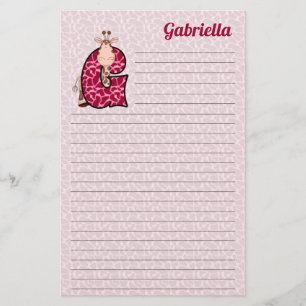Papelaria Girafa Rosa Mongrammed - Letra G Girls Vinculadas