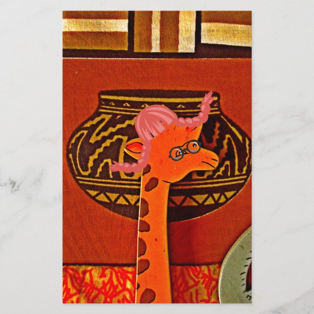 Papelaria Giraffe Hat Art Impressão (Frente)