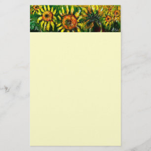Papelaria GIRASSÓIS E CAMPO EM TOSCÂNIA, creme