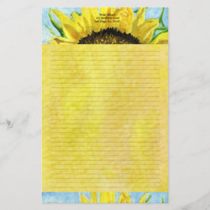 Papelaria Girassol 4 Papel de carta personalizado por aquare