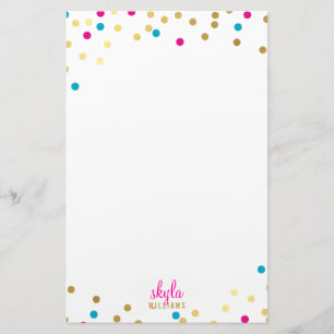 Papelaria Giro e vírgula, de cor azul, dourado