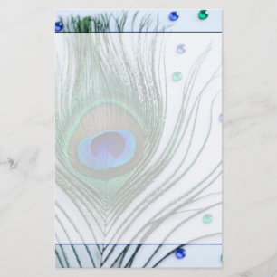 Papelaria Glam Peacock Feather Blue