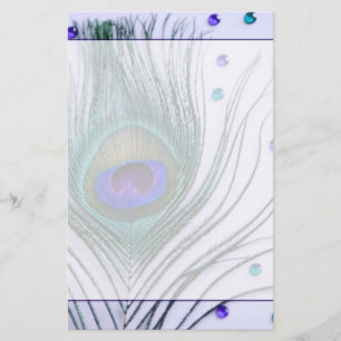 Papelaria Glam Peacock Feather Purple