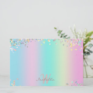 Papelaria Glitter Holográfico Unicorn