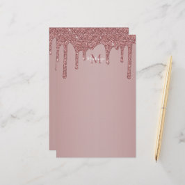 Papelaria Glitter Monograma de Coleta Dourada Girassol