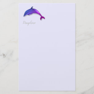 Papelaria golfinho roxo na lavanda