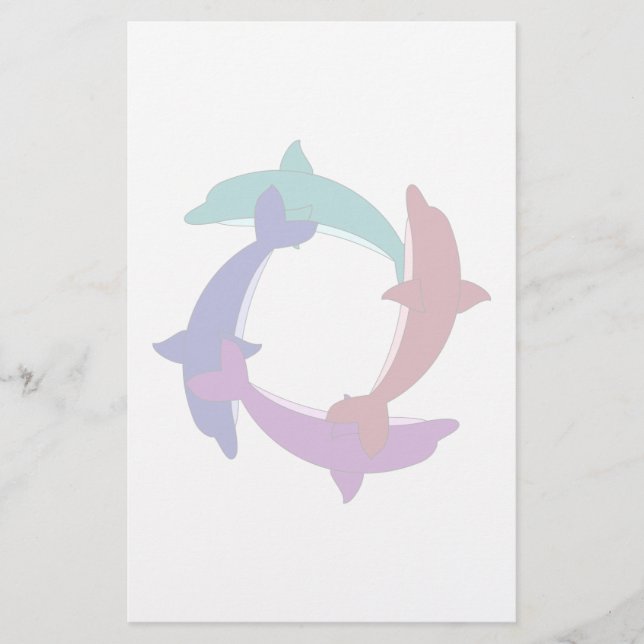 Papelaria Golfinhos de Natação (Frente)